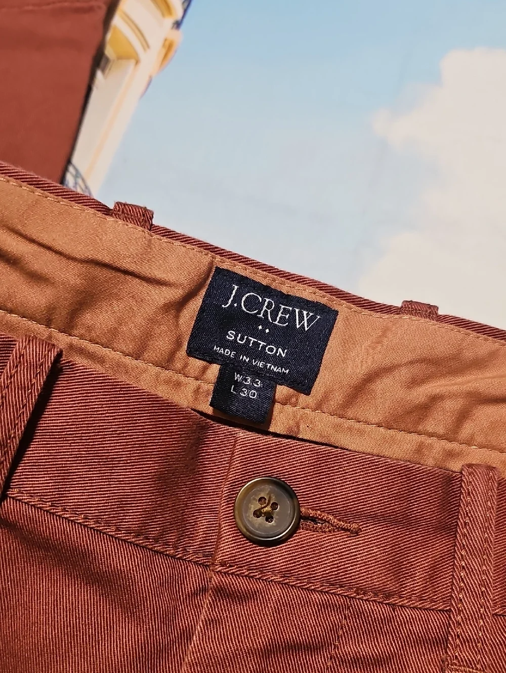 J. Crew Sutton Brick Red Chino Pants 33x30